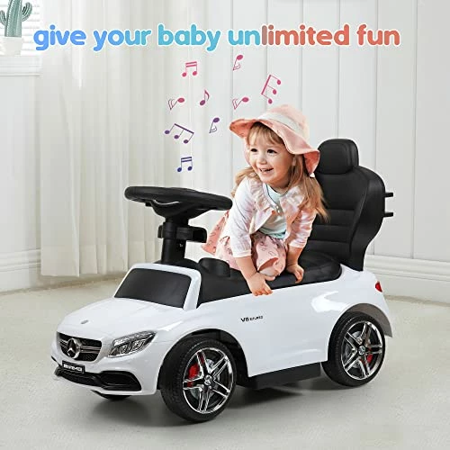 Best Pirce π TOBBI Push Car For Toddlers, Ride On Toy Sliding Walking Car W/ Horn Music, Safety Bar, Cup Holder, White β 5 Best Pirce π TOBBI Push Car For Toddlers, Ride On Toy Sliding Walking Car W/ Horn Music, Safety Bar, Cup Holder, White β - Image 4