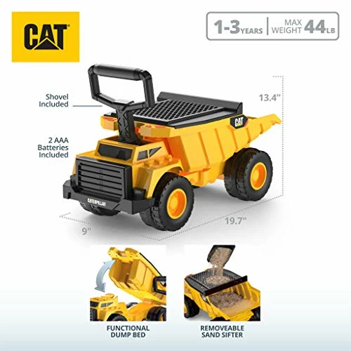 Promo π CAT Shovel And Sift Dump Truck Ride-On Toy For Kids And Children Ages 1 - 3 Years Old, Featuring Realistic Job Site Sounds And Removable Sifter And Shovel, Yellow/Black, By β 8 Promo π CAT Shovel And Sift Dump Truck Ride-On Toy For Kids And Children Ages 1 - 3 Years Old, Featuring Realistic Job Site Sounds And Removable Sifter And Shovel, Yellow/Black, By β - Image 6