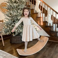 Promo 🌟 Little Dove Wooden Balance Board Wobble Board Preschool Toys Early Learning Kid Yoga Curvy Board - Rocker Board Kid Size Natural Wood Natural Wooden 🔥 -Scooters & Equipment Sales 51YnoOBCY1L. AC