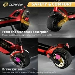 Budget 😀 CUNFON Electric Scooter, 31 Mile Range, 25 MPH Max Speed, 500W Motor, 265lbs Max Load, Adjustable Handlebar Height, Portable & Folding E-Scooter For Adults And Teens 😍 -Scooters & Equipment Sales 51Z2GDsduvL