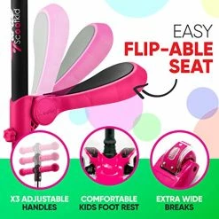 New 🎁 3 Wheeled Scooter For Kids - Stand & Cruise Child/Toddlers Toy Folding Kick Scooters W/Adjustable Height, Anti-Slip Deck, Flashing Wheel Lights, For Boys/Girls 2-12 Year Old - Hurtle HURFS56 B ⭐ -Scooters & Equipment Sales 51ZF2y43M1L