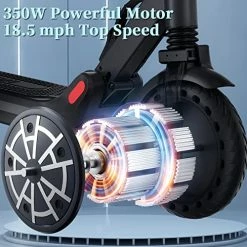Best Sale ๐คฉ VOBET Adults Electric Scooter,350W Motor,8.5Inch Solid Tire,18.5 Miles 18.5 MPH Portable Folding Commuting Scooter For Adults With Front And Rear Shock Absorption System And APP ๐
