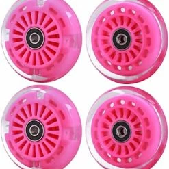 Promo 🤩 Wheelgoo Wiggle Car Polyurethane Replacement Wheels Set (Front,2P Light Up), Swing Car Wheels Pack (Rear,2P Narrower) Upgrade For Ride-on Toys (Black) 🔥 -Scooters & Equipment Sales 51bHKSMR00L. AC