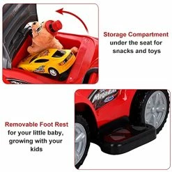 Coupon 😉 ChromeWheels 3 In 1 Ride On Toys Push Car With Guardrail, Mega Car For Toddlers, W/ Handle, Horn, Music, Color Red 🌟 -Scooters & Equipment Sales 51bUMFh2CvL