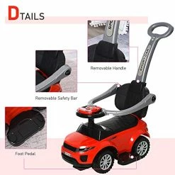 Brand new 🧨 Aosom 3 In 1 Push Cars For Toddlers Kid Ride On Push Car Stroller Sliding Walking Car With Horn Music Light Function Secure Bar Ride On Toy For Boy Girl 1-3 Years Old Red 🔥 -Scooters & Equipment Sales 51dlFt1yw1L