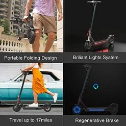 Best Pirce ✨ Hiboy S2 Electric Scooter, 8.5" Solid Tires, Up To 17 Miles Long-Range & 19 MPH Portable Folding Commuting Scooter For Adults With Double Braking System (Optional Seat) 😉 -Scooters & Equipment Sales 51dqomJrNmL