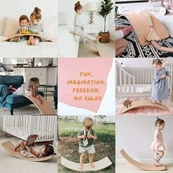 Promo 🌟 Little Dove Wooden Balance Board Wobble Board Preschool Toys Early Learning Kid Yoga Curvy Board - Rocker Board Kid Size Natural Wood Natural Wooden 🔥 -Scooters & Equipment Sales 51f7d7W8ZoL