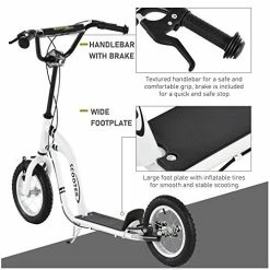 Coupon 💯 Aosom Youth Scooter Front And Rear Caliper Dual Brakes 12-Inch Inflatable Front Wheel Ride On Toy For Age 5+ Blue 🎉 -Scooters & Equipment Sales 51iZH3htAdL