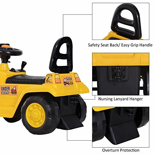 Outlet โ๏ธ HOMCOM Ride On Excavator Pull Cart, Kids Digger Ride On Truck With Horn, Under Seat Storage, Sit And Scoot Pretend Play Toy Construction Car For Ages 3 Years Old ๐ 6 Outlet โ๏ธ HOMCOM Ride On Excavator Pull Cart, Kids Digger Ride On Truck With Horn, Under Seat Storage, Sit And Scoot Pretend Play Toy Construction Car For Ages 3 Years Old ๐ - Image 4