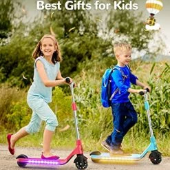 Hot Sale 🤩 Gyroshoes Electric Scooter For Kids With 3 Adjustable Heights & Flashing LED Lights, Lightweight Kids Electric Scooter With Kick-Start Boost And Gravity Sensor For Boys 👧 Girls Teens H30-blu 🛒 -Scooters & Equipment Sales 51nN1sVubsL