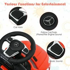 Coupon 🌟 OLAKIDS 3 In 1 Licensed Mercedes Benz Ride On Push Car, Kids Toy Stroller For Toddlers With Push Handle, Under Seat Storage, Baby Foot-to-Floor Sliding Walker With Removable Canopy, Music, Horn (Red) 💯 -Scooters & Equipment Sales 51rnIH1V7jL