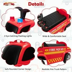 Brand new 🥰 HONEY JOY Kids Push And Ride Racer, Fire Engine Ride On Push Car W/Bubble Maker, Music, Lights, Under Seat Storage, Foot-to-Floor Sliding Push Cars For Toddler, Gift For Boys 👧 Girls, Red 🎁 -Scooters & Equipment Sales 51tokQ0u3JL