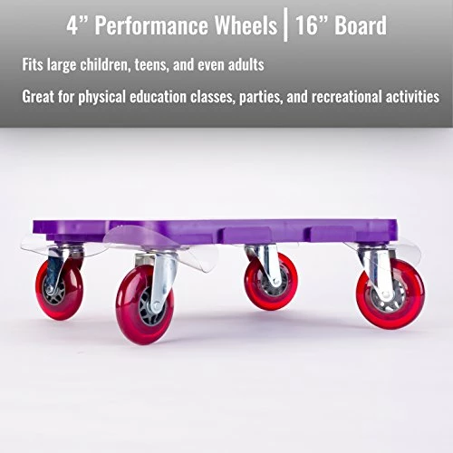 Promo π― Cosom Scooter Board Set, 16 Inch Premium Sit & Scoot Board With 4 Inch Non-Marring Performance Wheels, Double Race Bearings, & Safety Handles, Physical Education Class Equipment, Assorted Colors π 4 Promo π― Cosom Scooter Board Set, 16 Inch Premium Sit & Scoot Board With 4 Inch Non-Marring Performance Wheels, Double Race Bearings, & Safety Handles, Physical Education Class Equipment, Assorted Colors π - Image 2