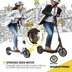 Promo 👍 Swagtron SG-5 Swagger 5 Boost Commuter Electric Scooter With Upgraded 300W Motor Black 💯 -Scooters & Equipment Sales 61NGhEw1RLL