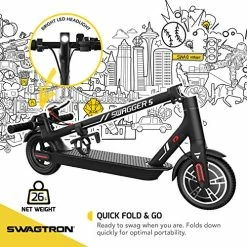Promo 👍 Swagtron SG-5 Swagger 5 Boost Commuter Electric Scooter With Upgraded 300W Motor Black 💯 -Scooters & Equipment Sales 61WwdkOdvRL