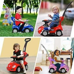 Coupon 😉 ChromeWheels 3 In 1 Ride On Toys Push Car With Guardrail, Mega Car For Toddlers, W/ Handle, Horn, Music, Color Red 🌟 -Scooters & Equipment Sales 61qdsEIQXpL